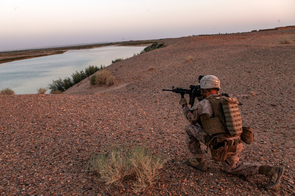 Marines with Echo Co., 2/8 Conduct a Security Patrol