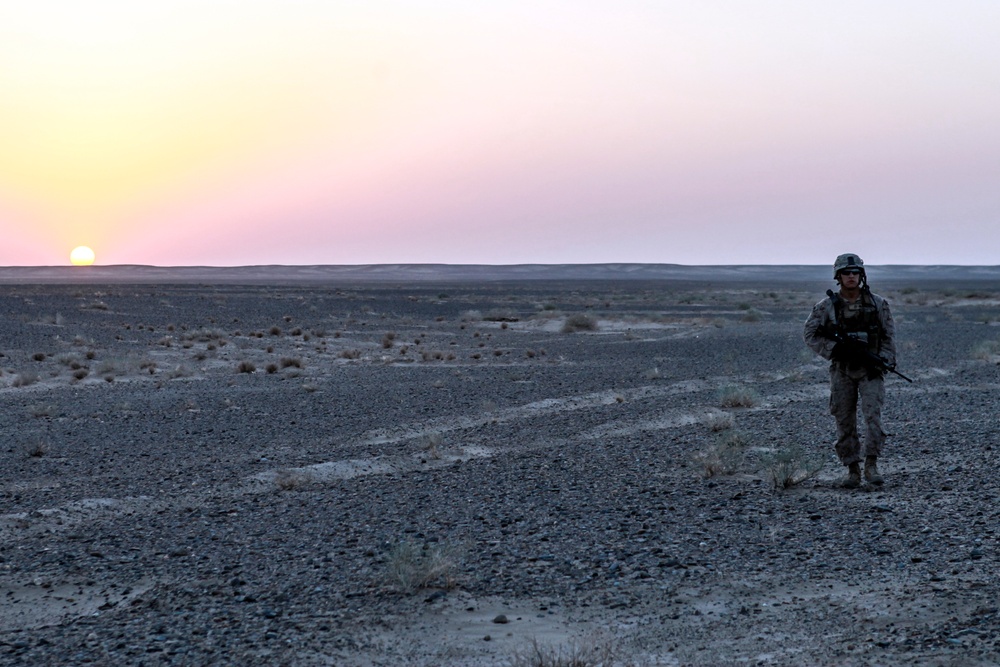 Marines with Echo Co., 2/8 Conduct a Security Patrol