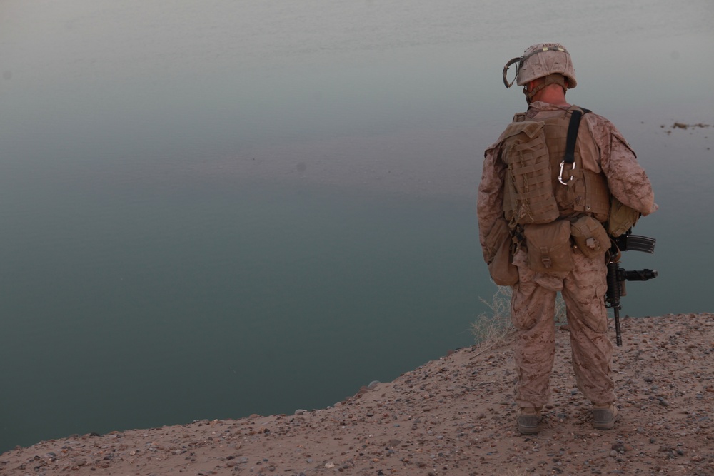 Marines with Echo Co., 2/8 Conduct a Security Patrol