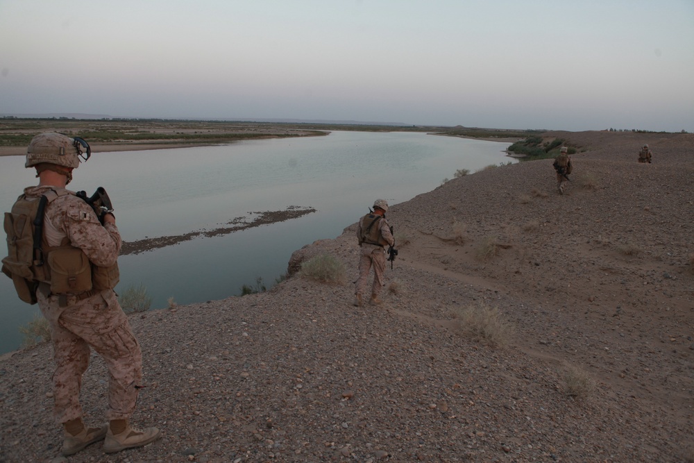 Marines with Echo Co., 2/8 Conduct a Security Patrol