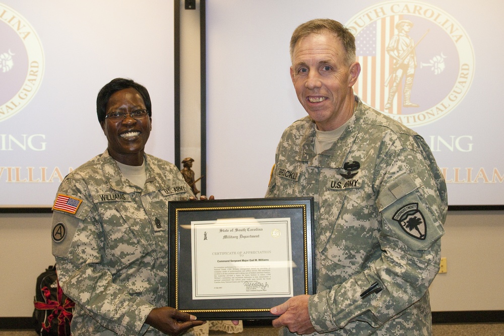 Williams retires from SC Army National Guard