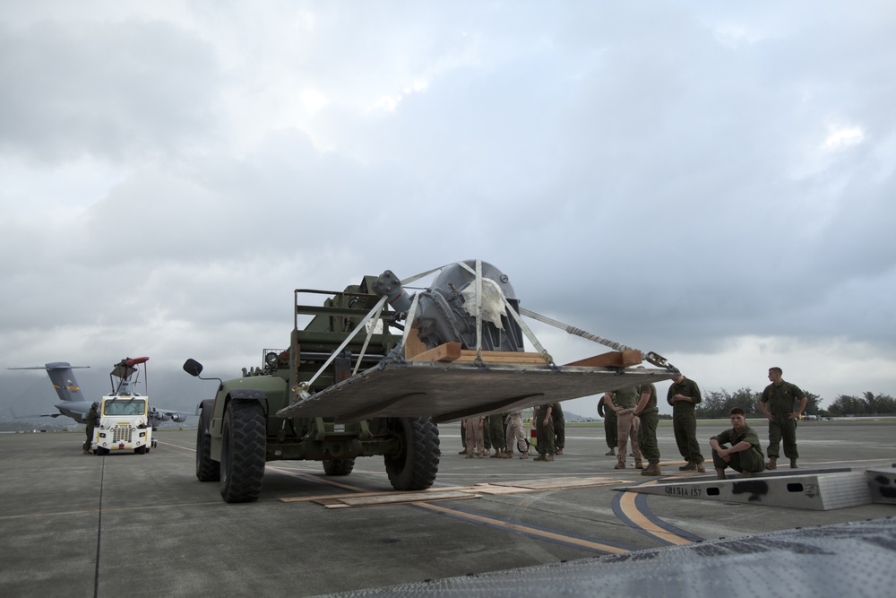 Marines Load Heavy Aircraft in Support of ITX