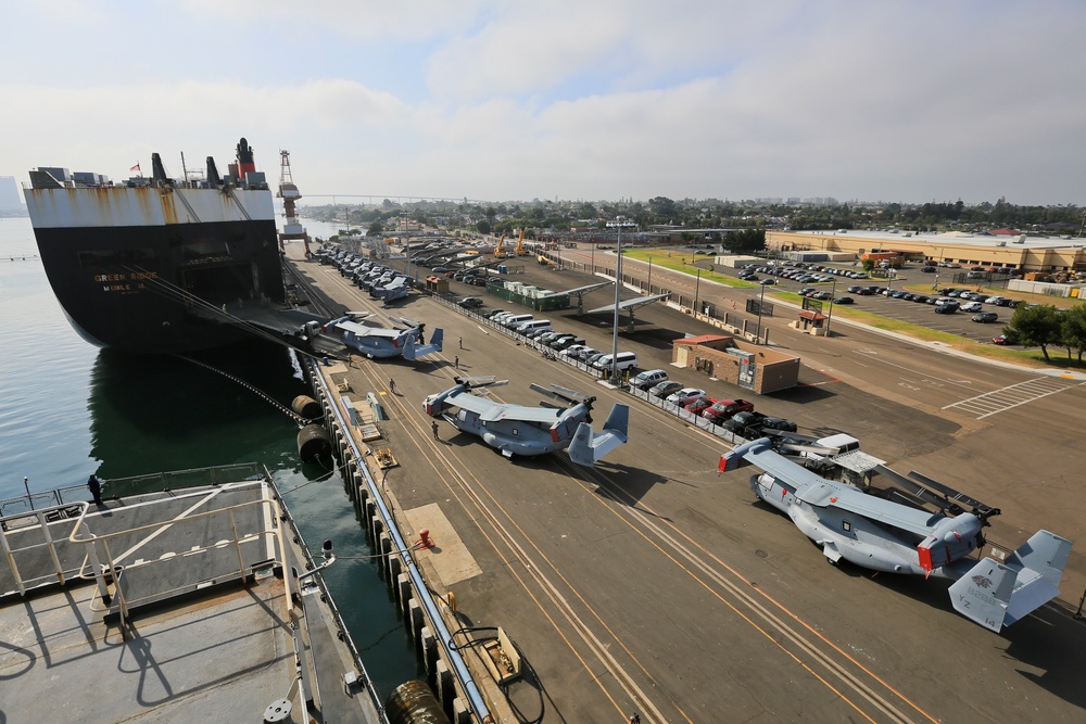 Marines load Ospreys for Okinawa