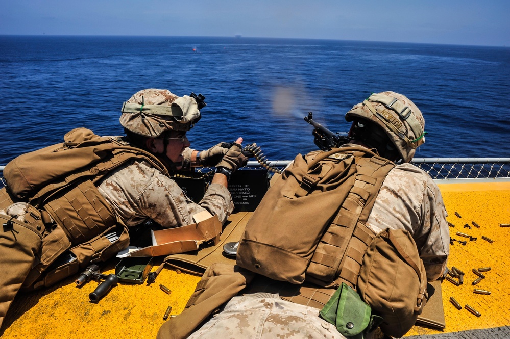 Live-fire exercise aboard USS Boxer