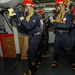 Shipboard firefighting drill