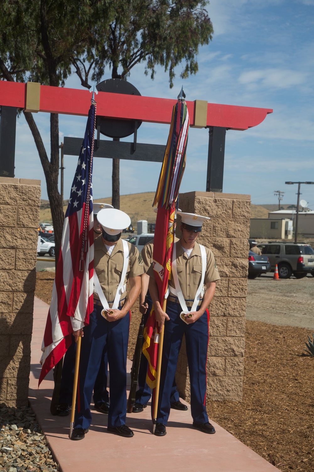 Memorial garden dedicated to fallen Marines