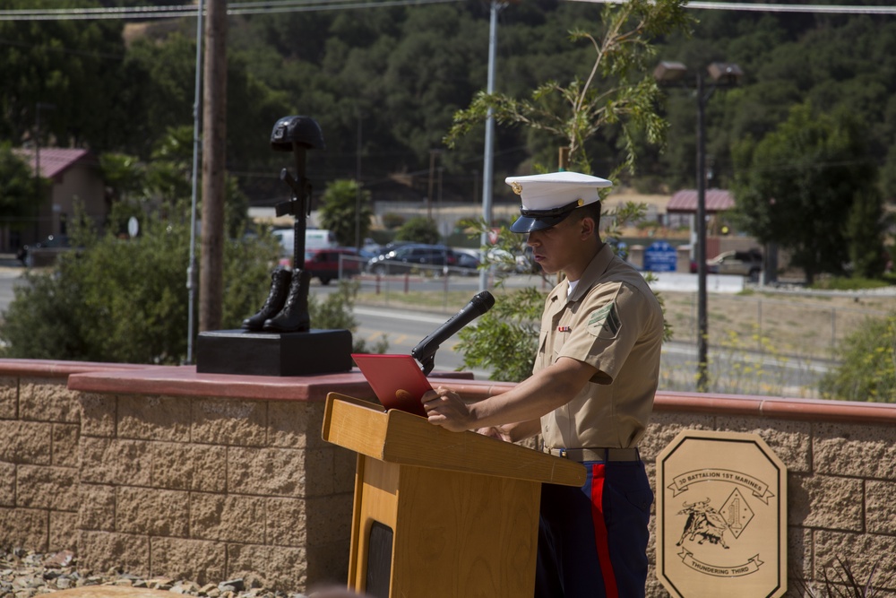 Memorial garden dedicated to fallen Marines