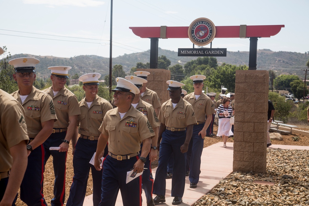 Memorial garden dedicated to fallen Marines