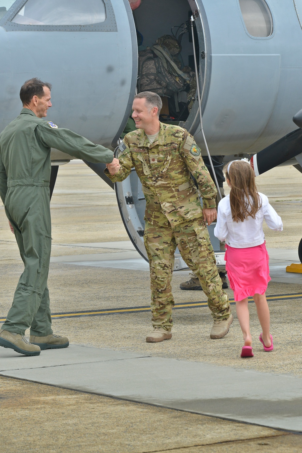 Air National Guard RC-26 aircraft returns