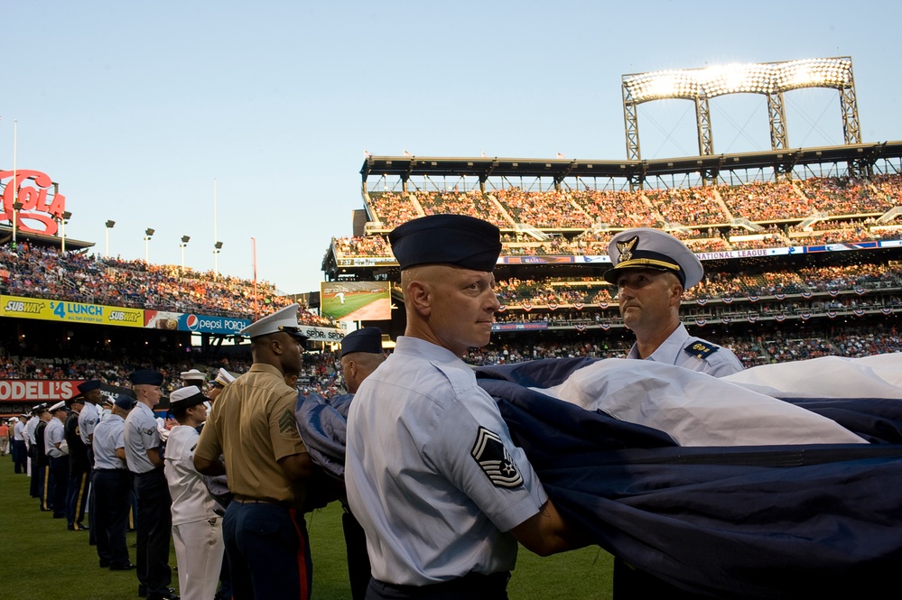 Joint service flag detail at MLB All-Star Game