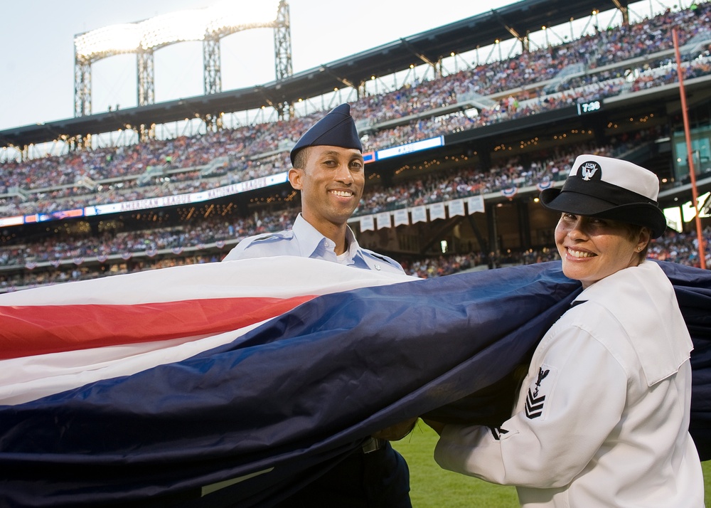 Joint service flag detail at MLB All-Star Game