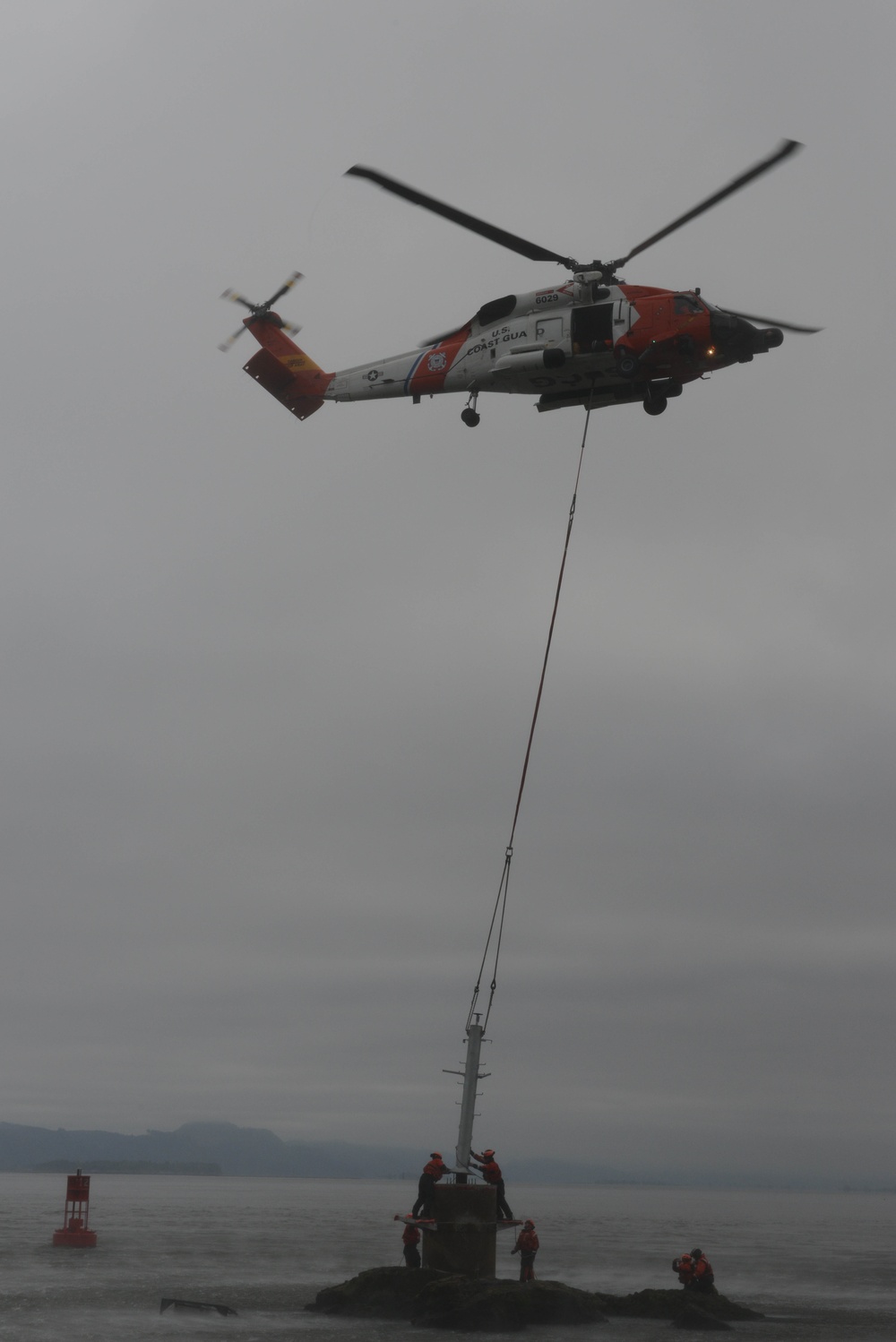 Coast Guard contructs navigation aid in Astoria, Ore.