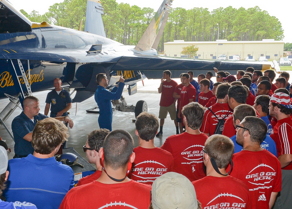 Blue Angels speak to One On One Kicking Camp