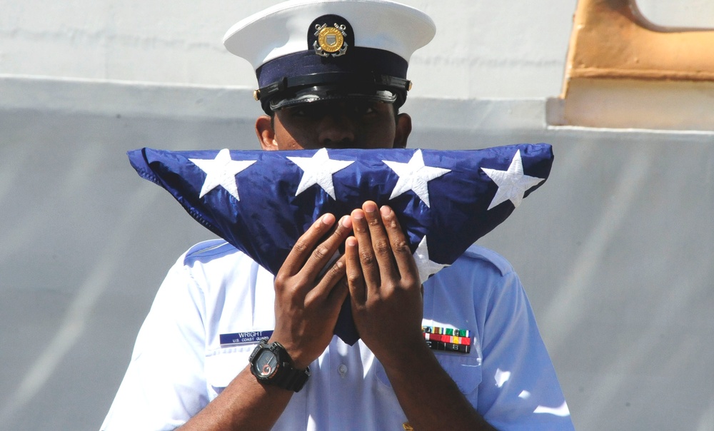 Coast Guard flag retires