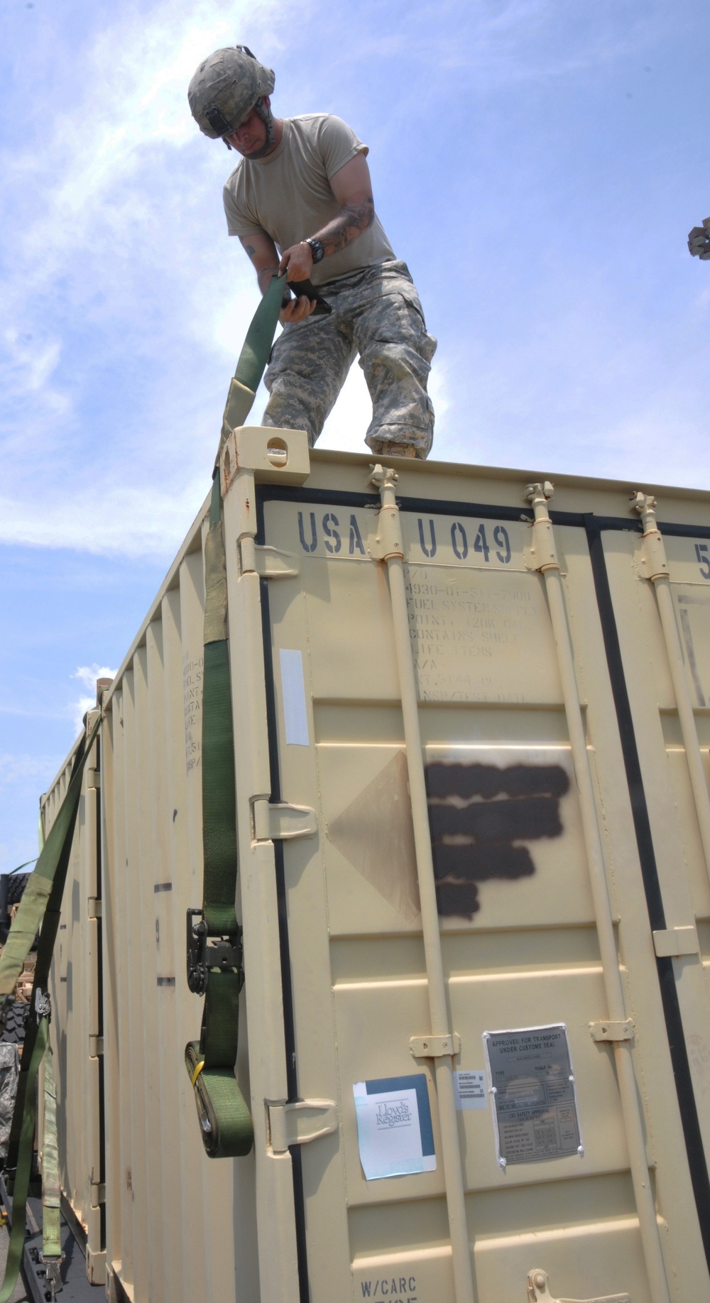 Transportation soldiers conduct support operations