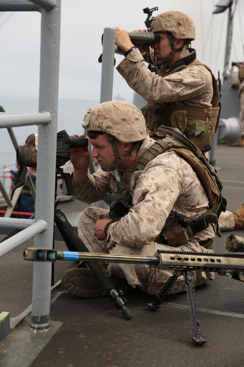 BLT 1/4 Snipers aid in ship defense