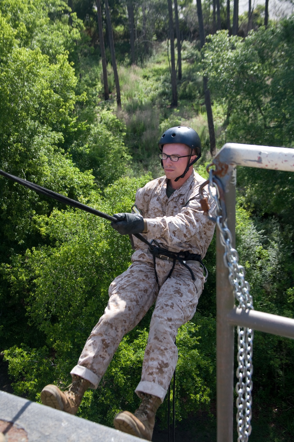 Photo Gallery: Marine recruits learn to rappel on Parris Island