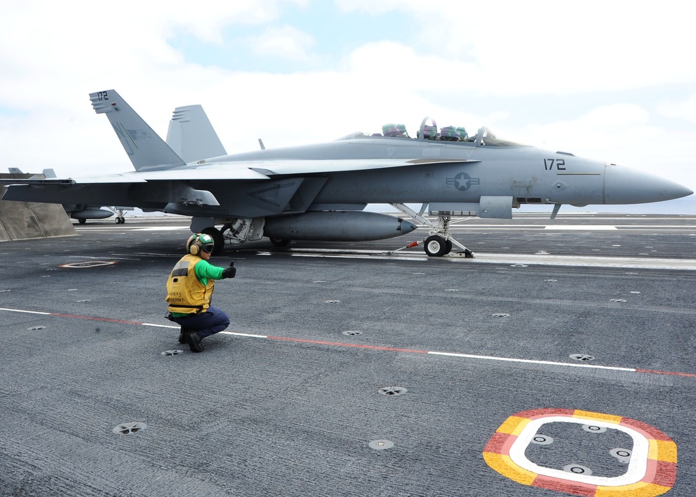 USS Ronald Regan flight deck operations