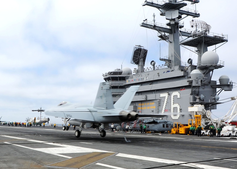 USS Ronald Regan flight deck operations