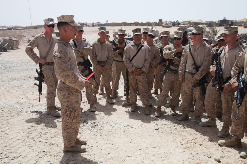 CLR-2 Marine re-enlists, closes out deployment