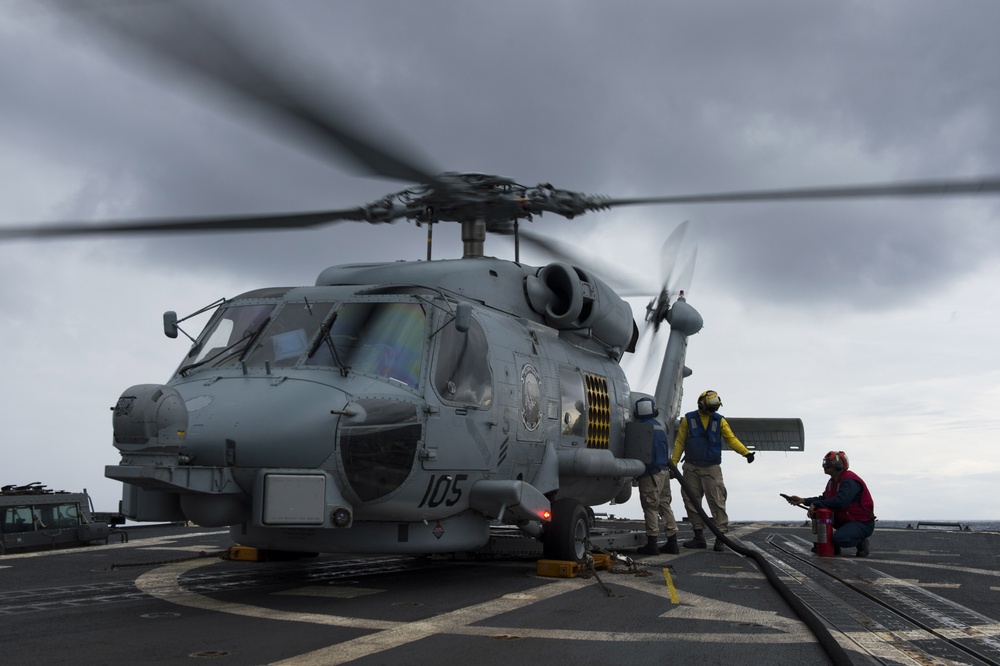 SH-608 Seahawk on the USS Preble