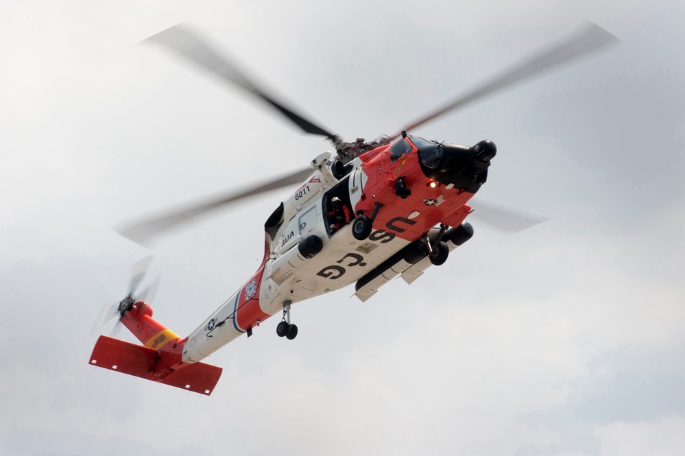 Coast Guard San Diego helicopter assist with ATON mission