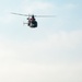 Coast Guard helicopter flies over ports of Los Angeles and Long Beach