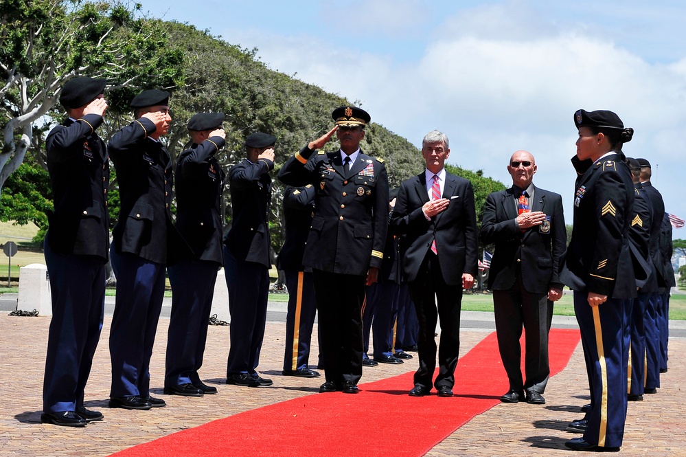Secretary of the Army John McHugh honors veterans at National Memorial Cemetery of the Pacific