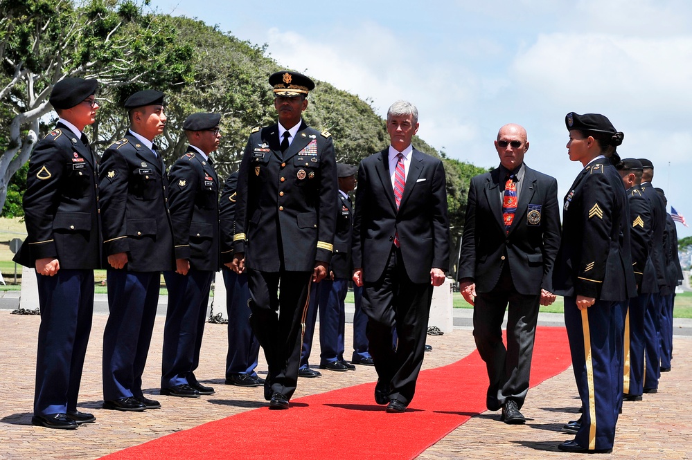 Secretary of the Army John McHugh honors veterans at National Memorial Cemetery of the Pacific