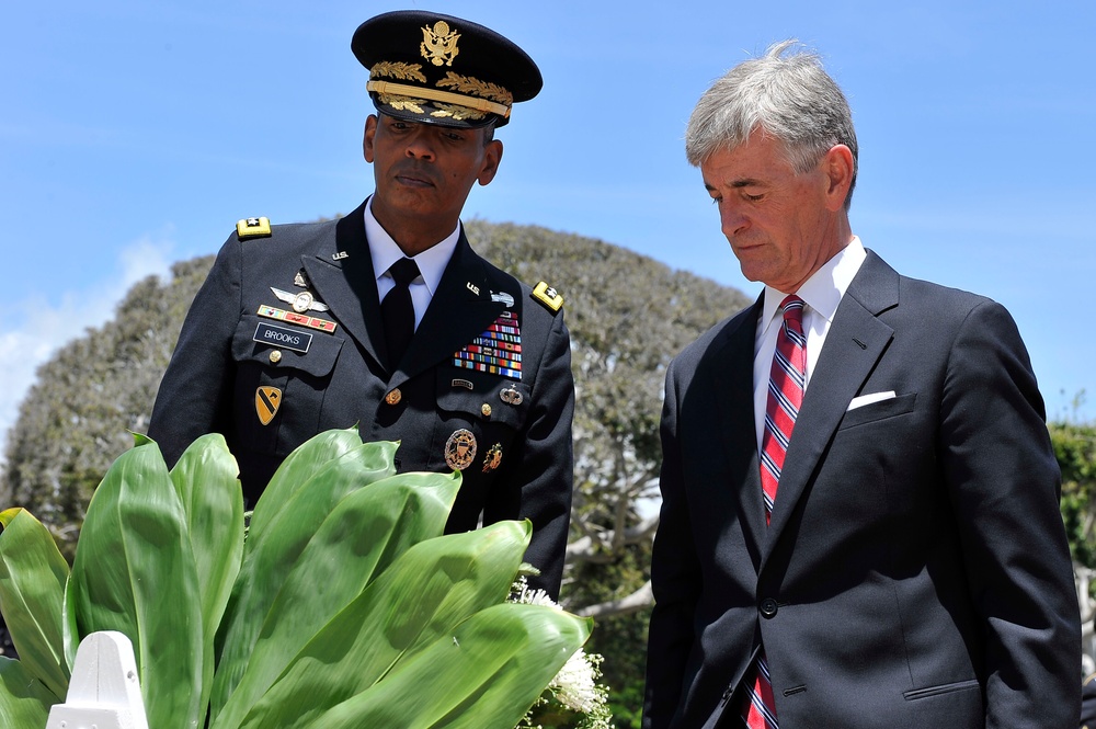 Secretary of the Army John McHugh honors veterans at National Memorial Cemetery of the Pacific