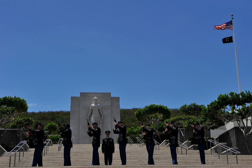 Secretary of the Army John McHugh honors veterans at National Memorial Cemetery of the Pacific