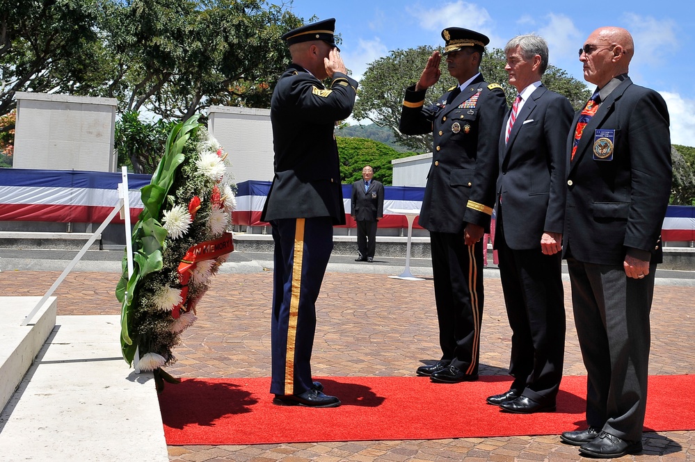 Secretary of the Army John McHugh honors veterans at National Memorial Cemetery of the Pacific