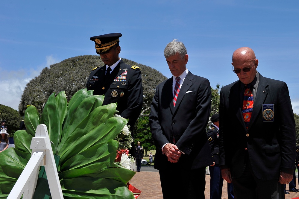 Secretary of the Army John McHugh honors veterans at National Memorial Cemetery of the Pacific
