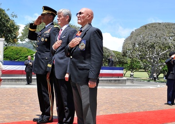 Secretary of the Army John McHugh honors veterans at National Memorial Cemetery of the Pacific