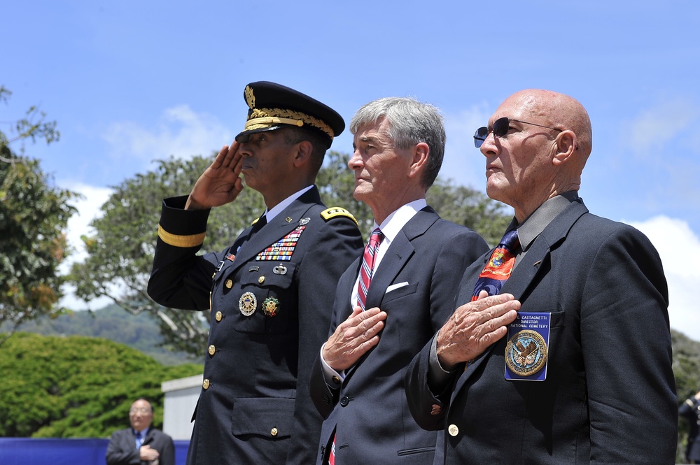 Secretary of the Army John McHugh honors veterans at National Memorial Cemetery of the Pacific