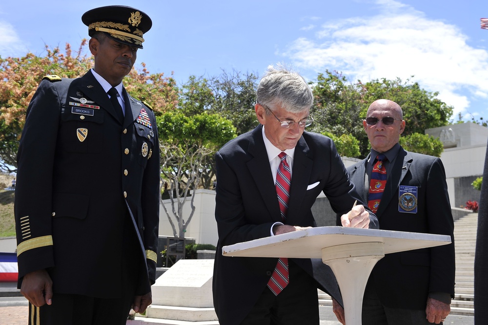 Secretary of the Army John McHugh honors veterans at National Memorial Cemetery of the Pacific