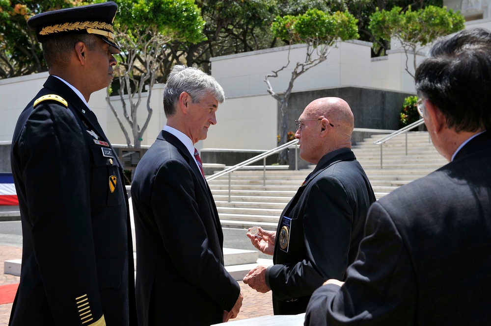 Secretary of the Army John McHugh honors veterans at National Memorial Cemetery of the Pacific