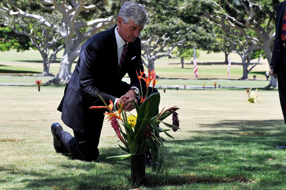 Secretary of the Army John McHugh honors veterans at National Memorial Cemetery of the Pacific