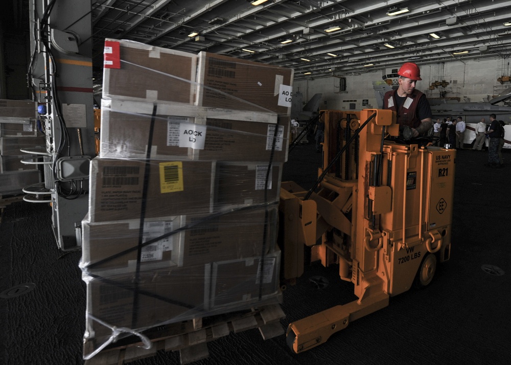 Sailor moves supplies