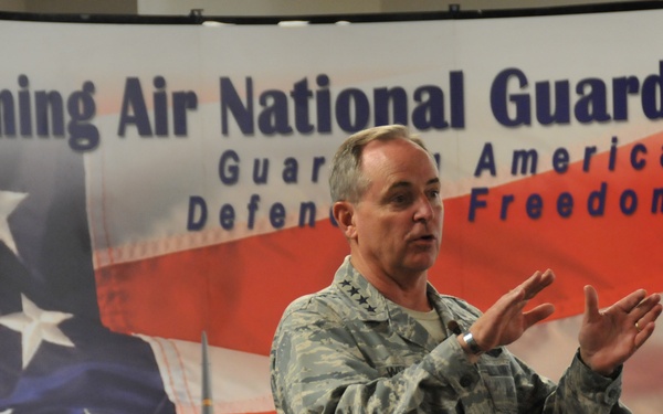 Welsh meets with Wyoming's Total Force Airmen