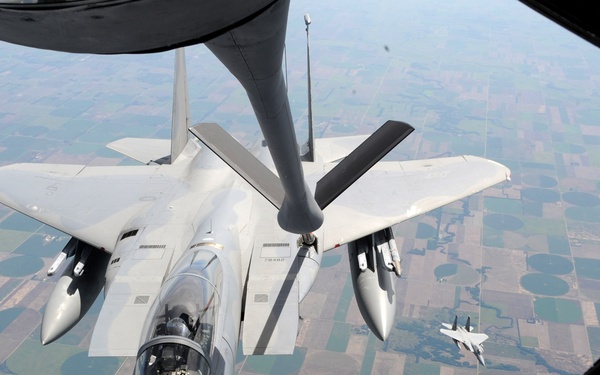 Answering the call: McConnell refuels ANG F-15s