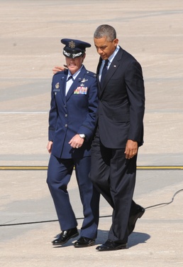 President Obama touches down at Whiteman