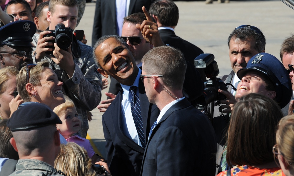 President Obama touches down at Whiteman