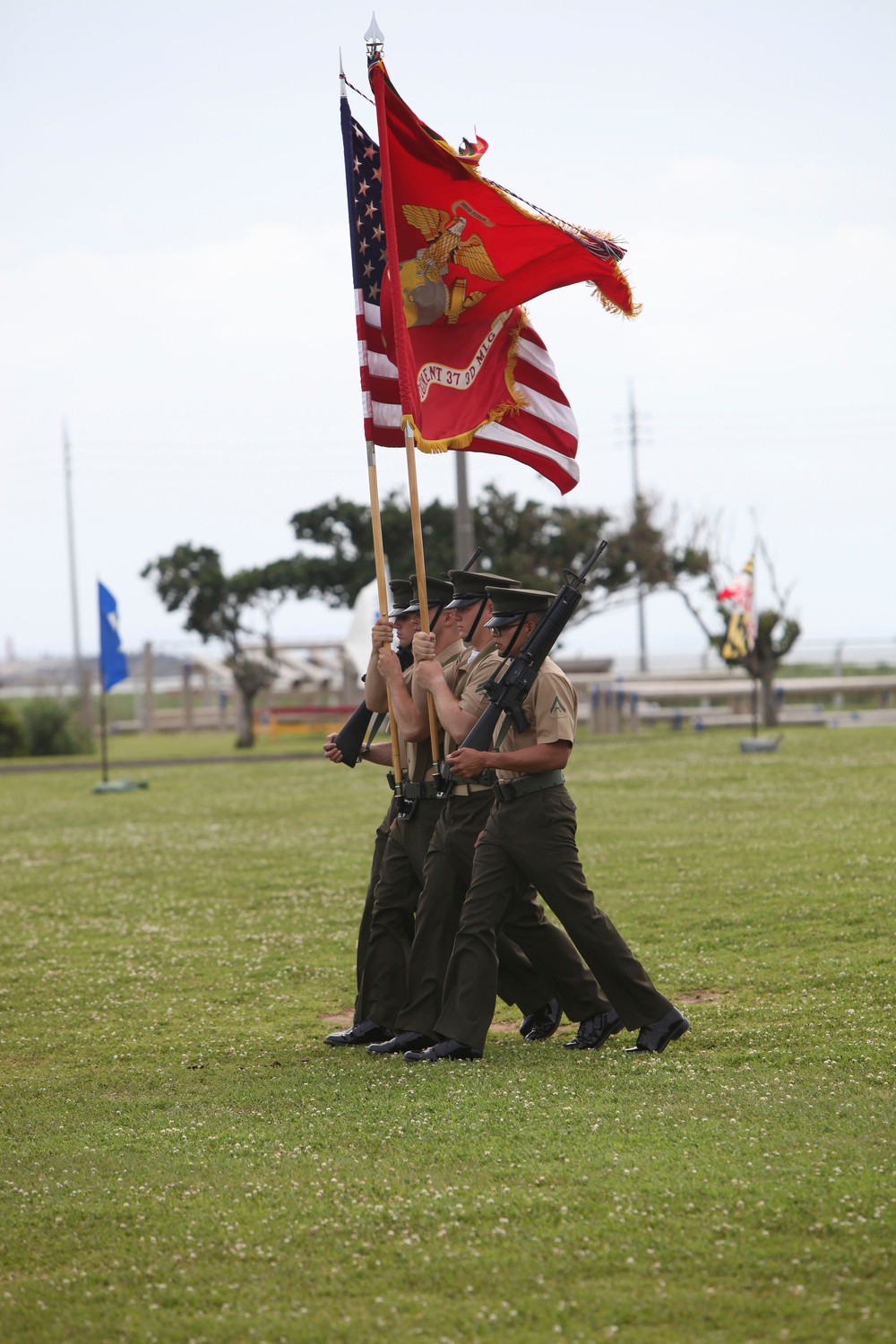 Retirement ceremony at Camp Kinser