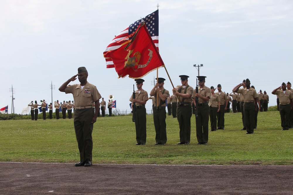 Retirement ceremony at Camp Kinser