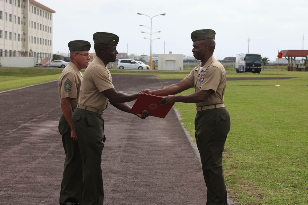 Retirement ceremony at Camp Kinser