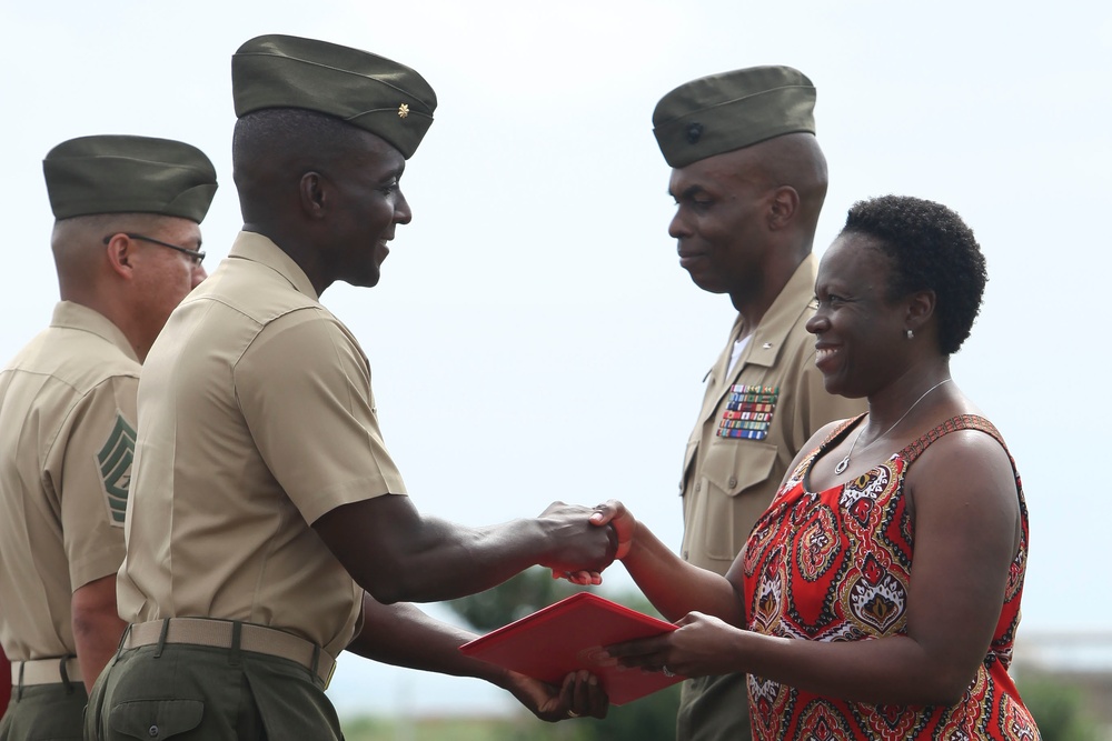 Retirement ceremony at Camp Kinser