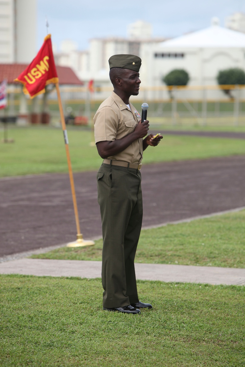 Retirement ceremony at Camp Kinser