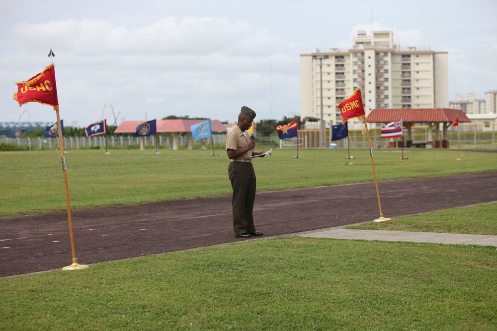 Retirement ceremony at Camp Kinser