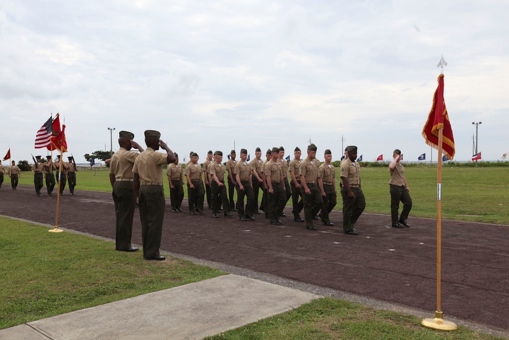 Retirement ceremony at Camp Kinser